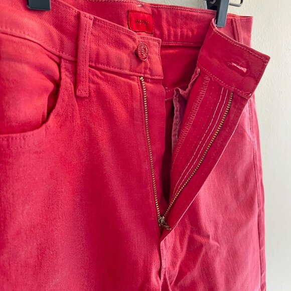 Mother The Hustler Ankle Fray Jeans Size 28 Never A Dull Moment New Years Red - Picture 10 of 14